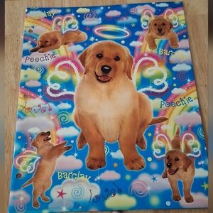 Lisa Frank Blue and Pink Binder for Office Organization